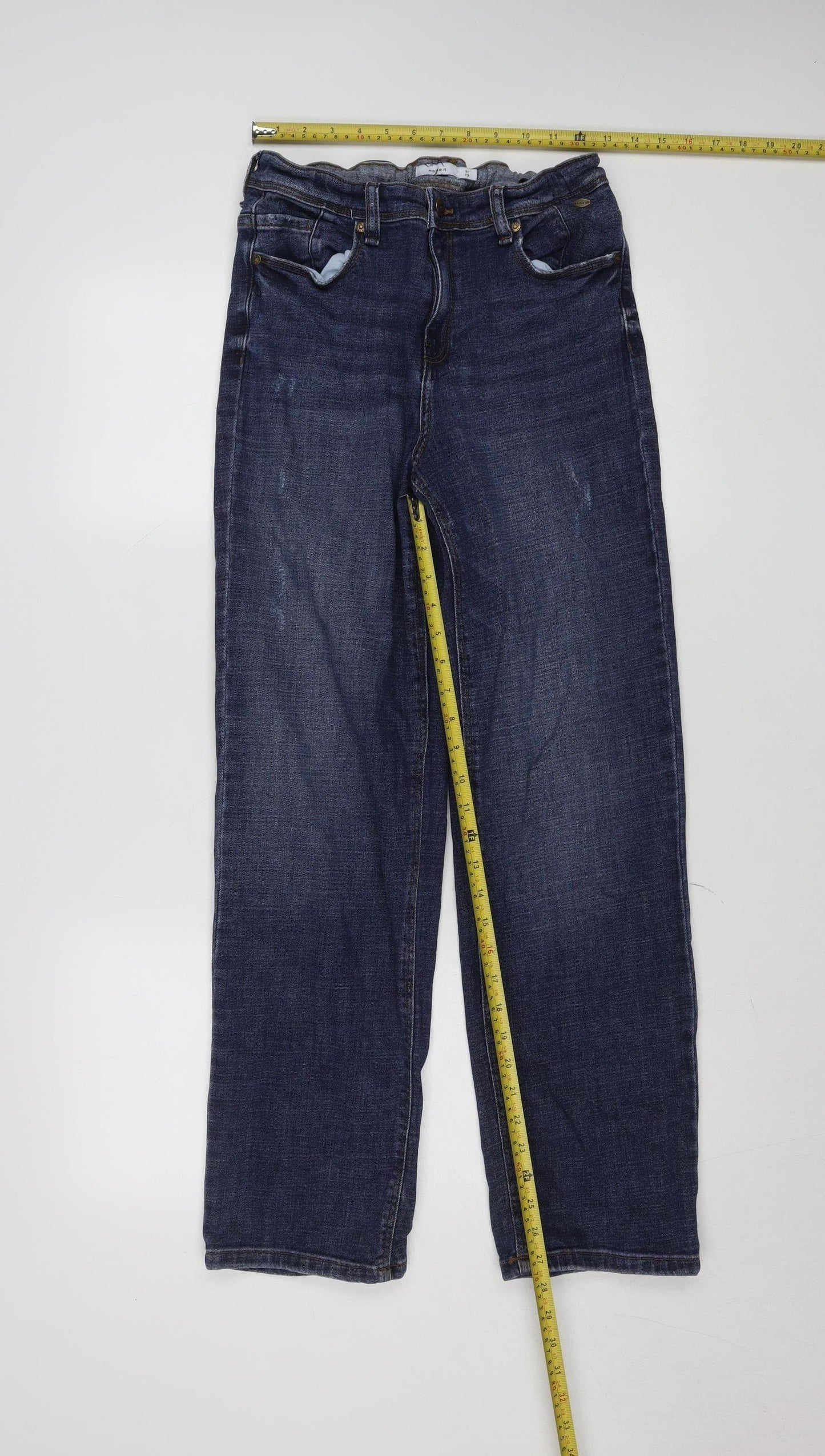 Name It Girls Blue Straight Leg Denim Jeans Size 16 Years Adjustable Waist