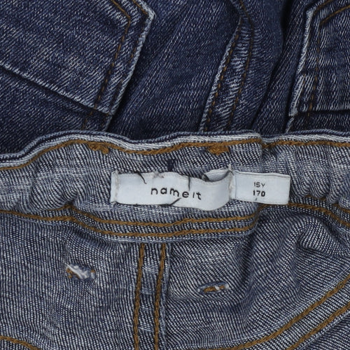 Name It Girls Blue Straight Leg Denim Jeans Size 16 Years Adjustable Waist