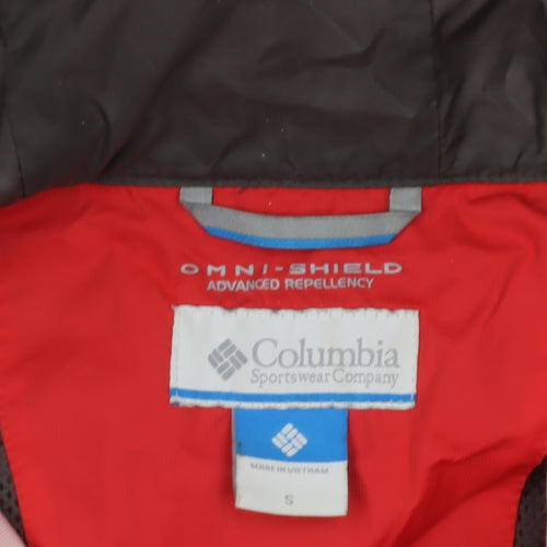 Columbia Women's Red Long Parka Jacket S Waterproof Hooded Coat