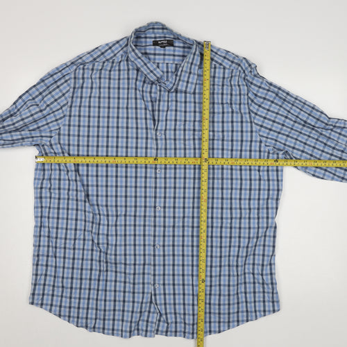 Dunnes Stores Men's Blue Check Regular Fit Long Sleeve 3XL Shirt