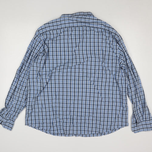 Dunnes Stores Men's Blue Check Regular Fit Long Sleeve 3XL Shirt