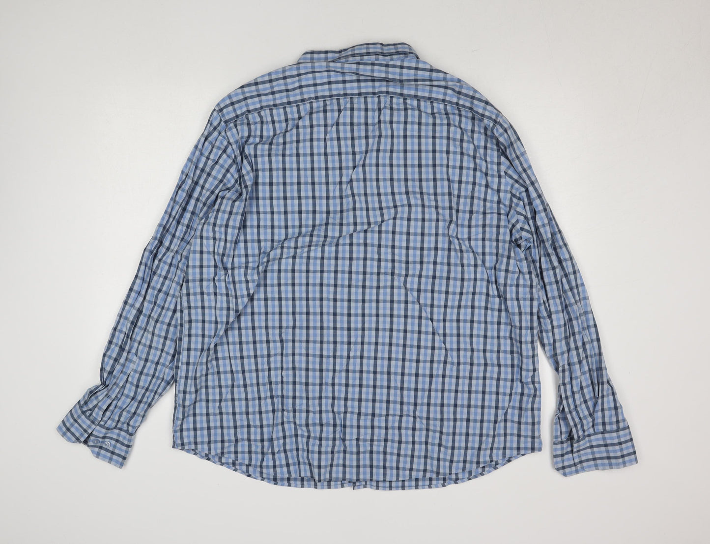 Dunnes Stores Men's Blue Check Regular Fit Long Sleeve 3XL Shirt