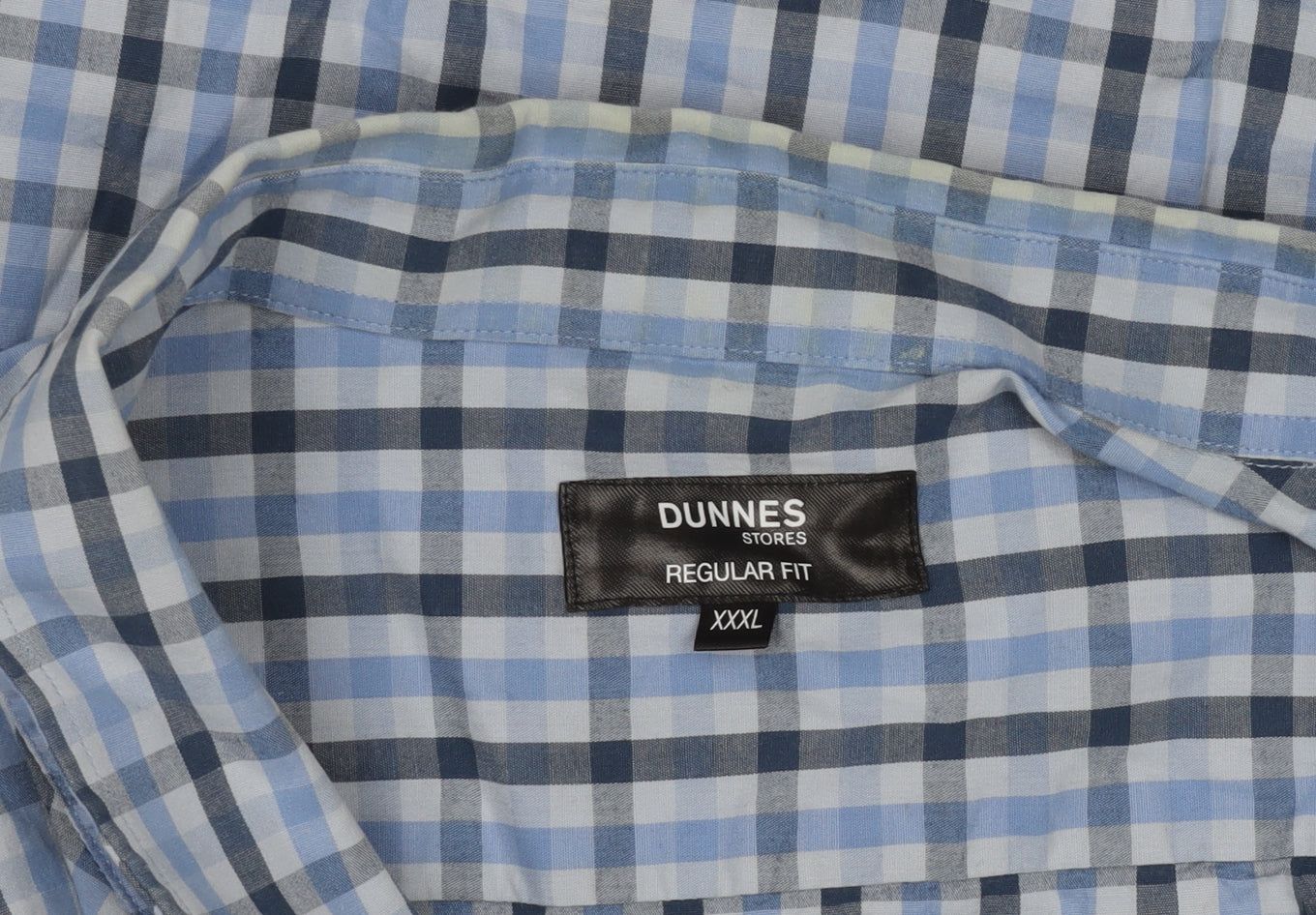 Dunnes Stores Men's Blue Check Regular Fit Long Sleeve 3XL Shirt