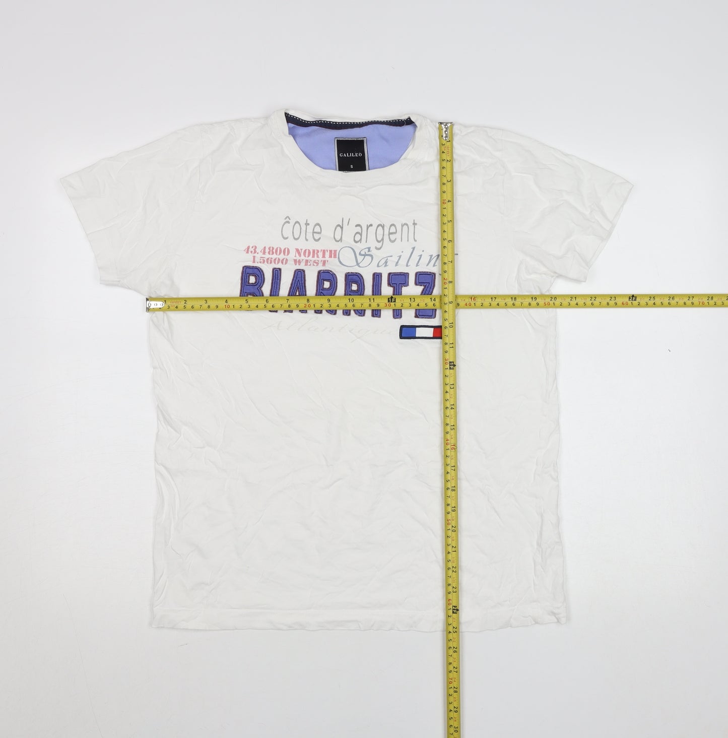 Galileo Men's White Sailing Graphic T-Shirt Size S
