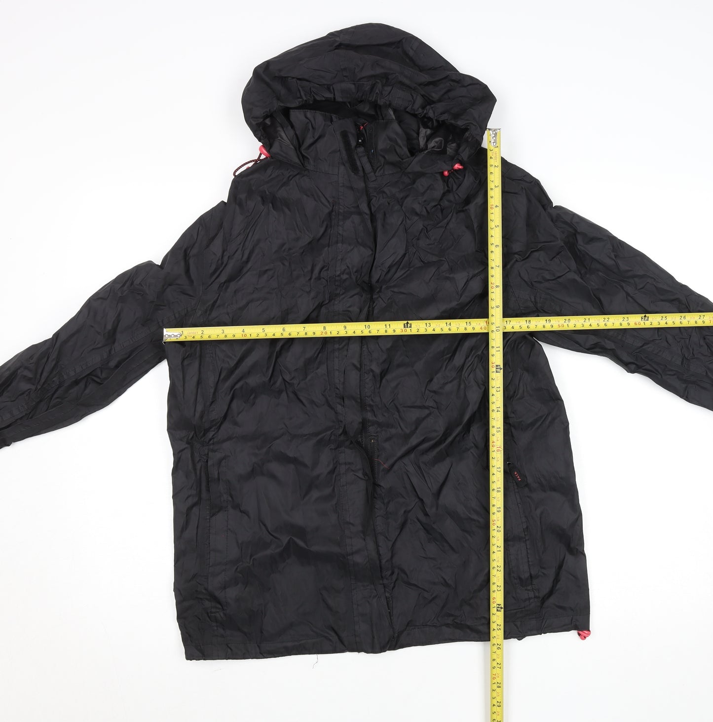 Jack In A Pack Womens Black Size 12 Waterproof Hooded Rain Jacket