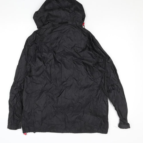 Jack In A Pack Womens Black Size 12 Waterproof Hooded Rain Jacket
