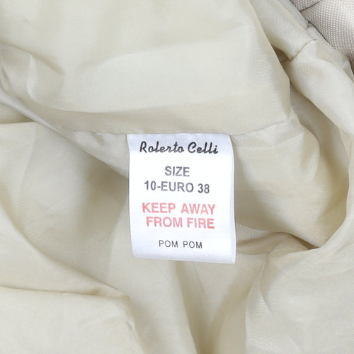 Roberto Celli Women's Beige Size 10 Long Puffer Coat