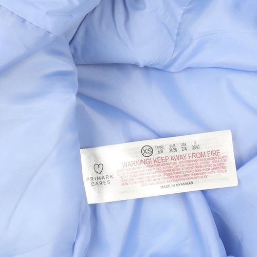 Primark Women’s Blue Quilted Nylon Jacket XS Lightweight Casual