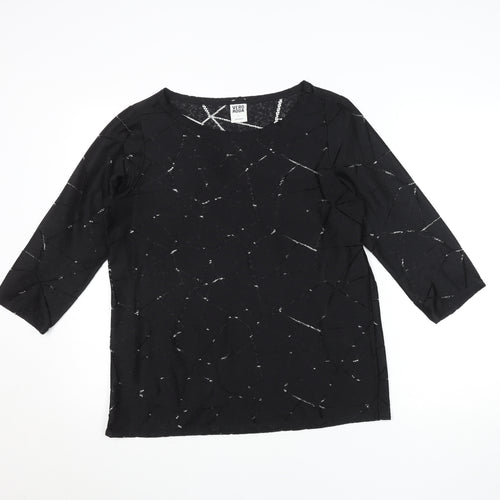 Vero Moda Women's Black 3/4 Sleeve Knit Tunic Blouse L