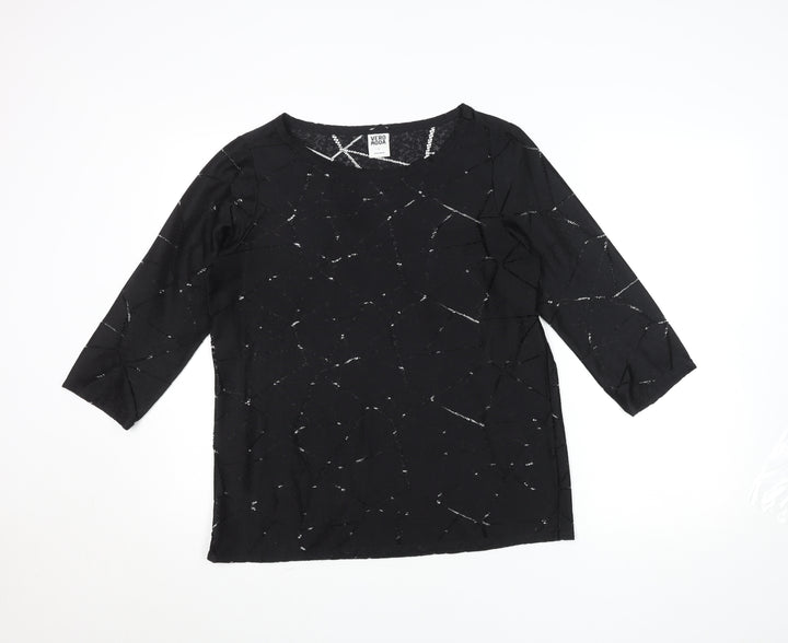 Vero Moda Women's Black 3/4 Sleeve Knit Tunic Blouse L