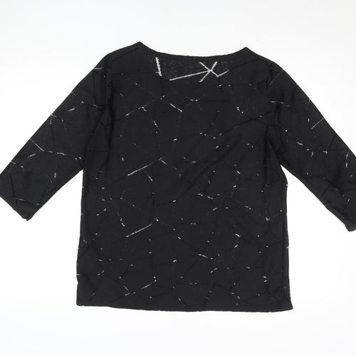 Vero Moda Women's Black 3/4 Sleeve Knit Tunic Blouse L