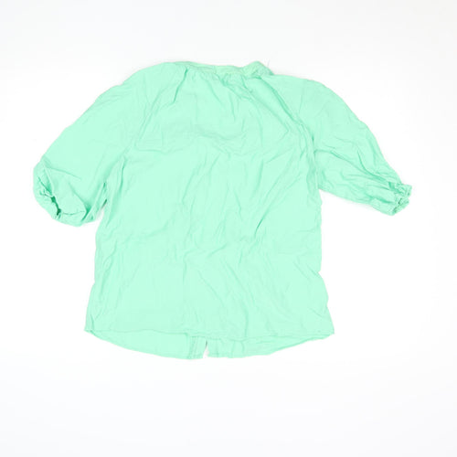 Gallery Women’s Green Button-Up 3/4 Sleeve Viscose Shirt UK 10