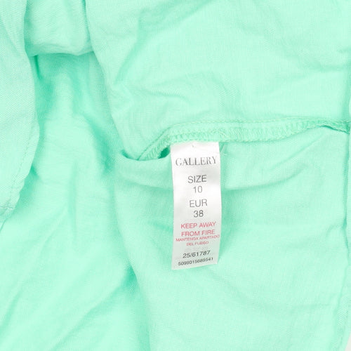 Gallery Women’s Green Button-Up 3/4 Sleeve Viscose Shirt UK 10