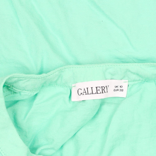 Gallery Women’s Green Button-Up 3/4 Sleeve Viscose Shirt UK 10