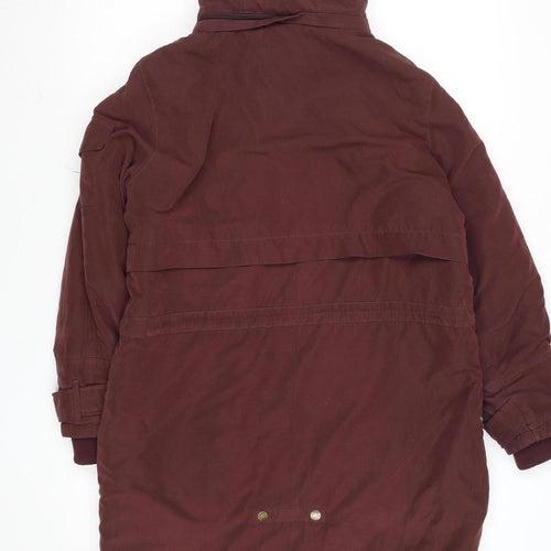Noisy May Women’s Brown Hooded Parka Jacket M Lined Drawstring Zip Casual