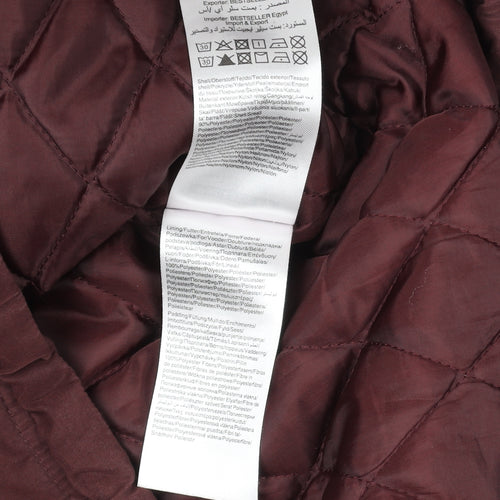 Noisy May Women’s Brown Hooded Parka Jacket M Lined Drawstring Zip Casual
