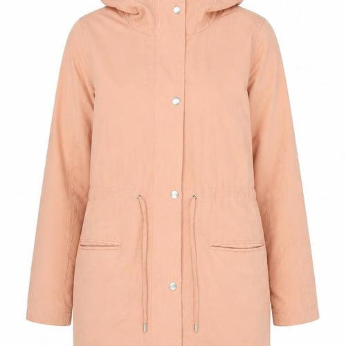 Vila Women’s Pink Hooded Parka Coat XS Long Sleeve Drawstring