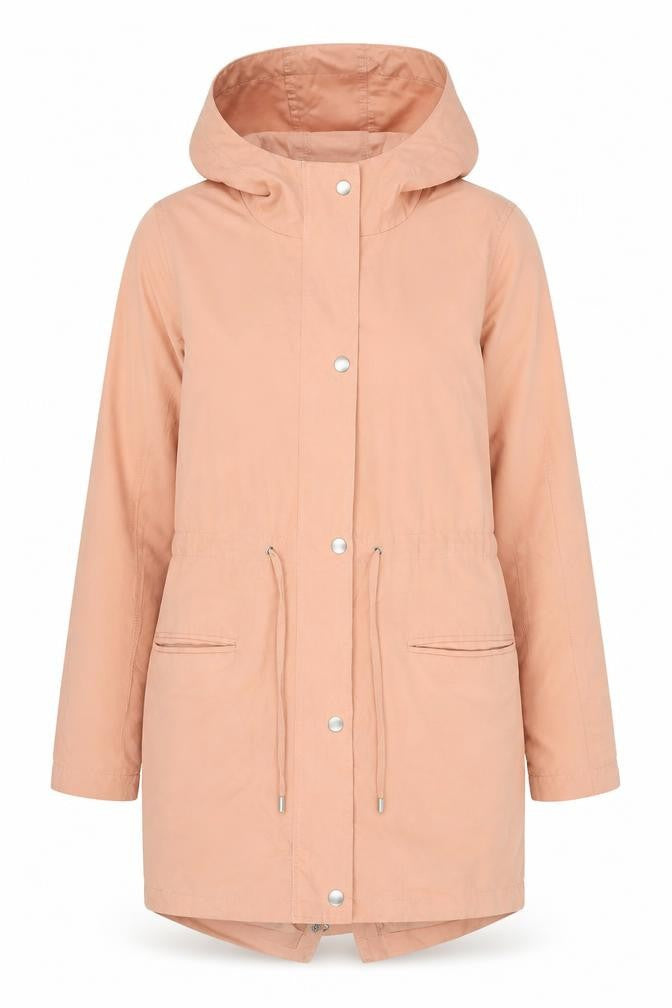 Vila Women’s Pink Hooded Parka Coat XS Long Sleeve Drawstring