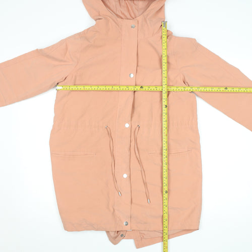 Vila Women’s Pink Hooded Parka Coat XS Long Sleeve Drawstring