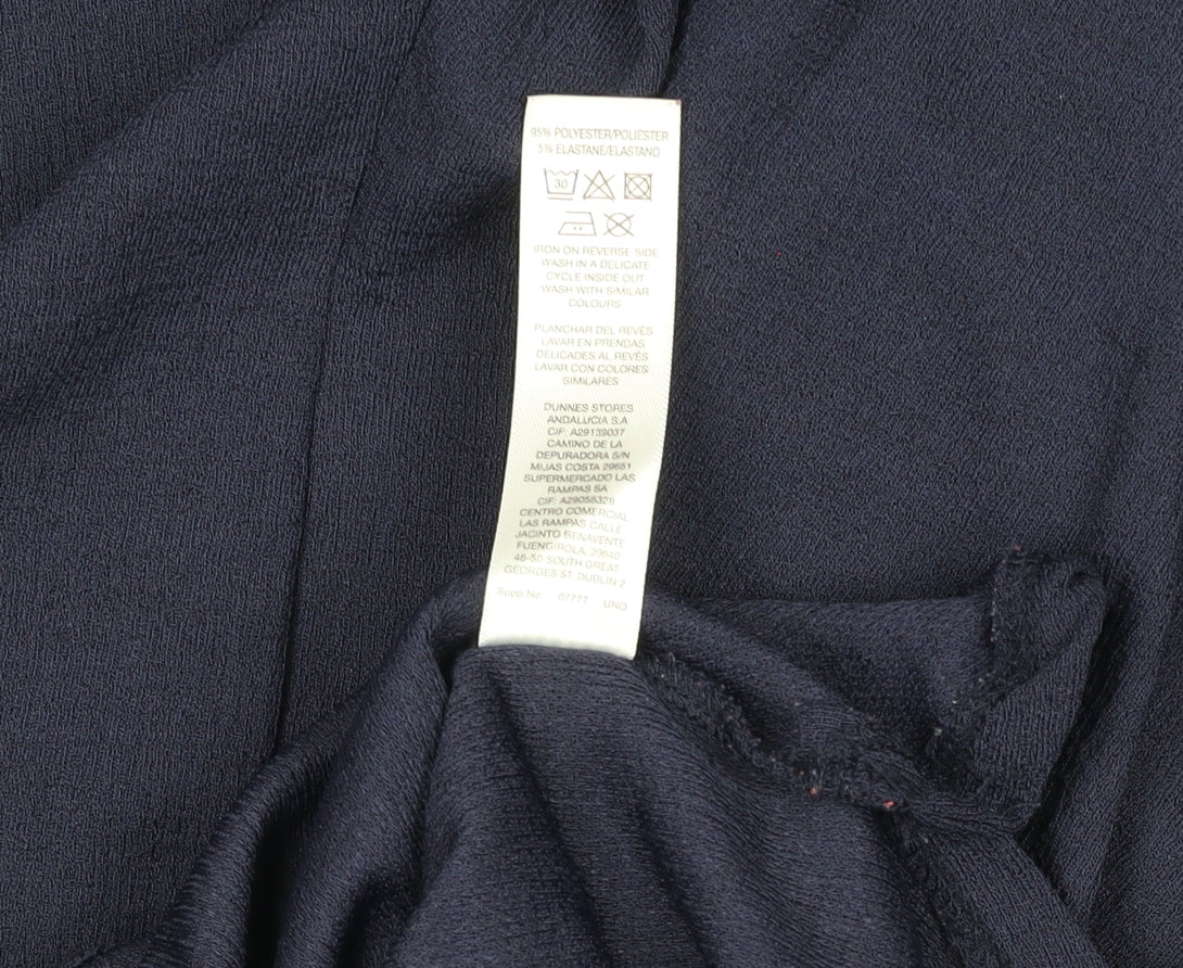 Gallery Women's Blue Kimono Style Jersey Blouse Size L