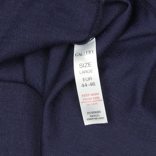 Gallery Women's Blue Kimono Style Jersey Blouse Size L