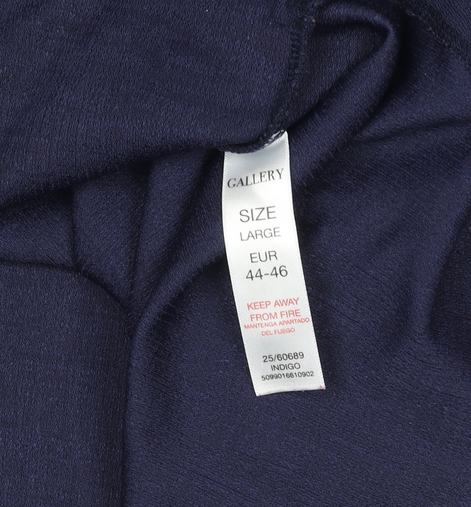 Gallery Women's Blue Kimono Style Jersey Blouse Size L
