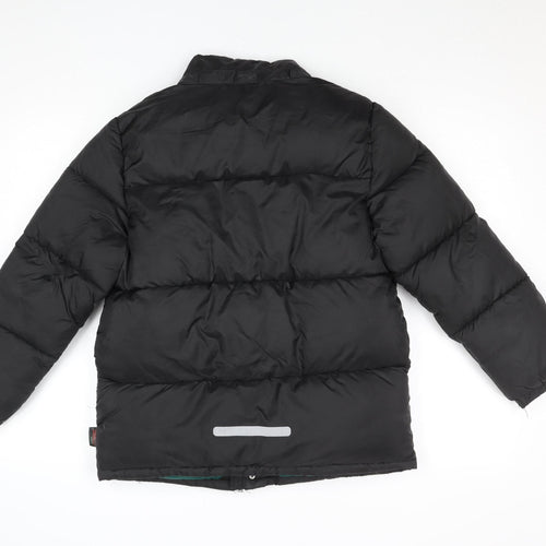 H&M Boys Black 11 Years Puffer Jacket Winter Coat Adventure Logo