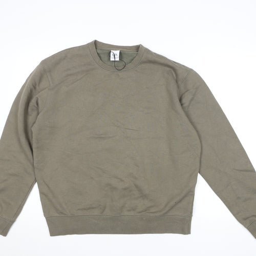 Zara Men’s Brown Cotton Fleece Crew Neck Sweatshirt Size M