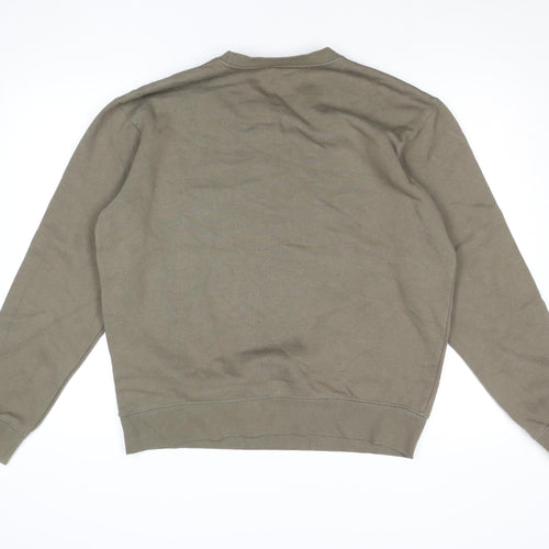 Zara Men’s Brown Cotton Fleece Crew Neck Sweatshirt Size M