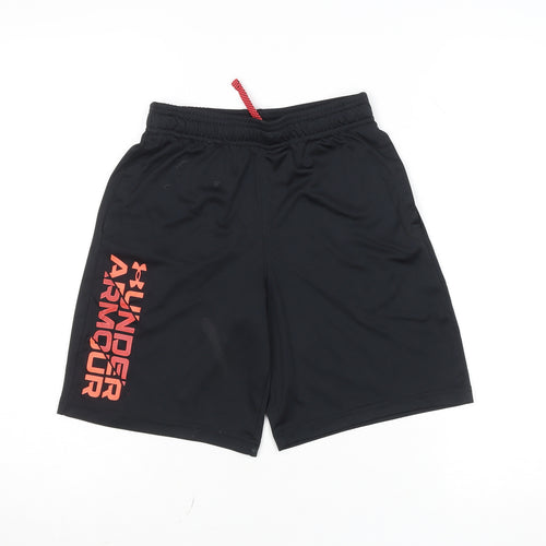 Under Armour Boys Black Medium Athletic Shorts Loose Fit with Drawstring