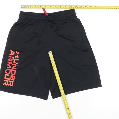 Under Armour Boys Black Medium Athletic Shorts Loose Fit with Drawstring