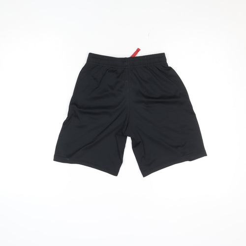 Under Armour Boys Black Medium Athletic Shorts Loose Fit with Drawstring