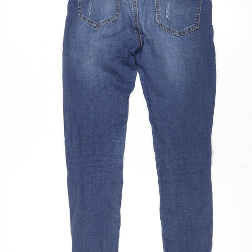 Denim Co. Women’s Blue Mid Rise Skinny Distressed Jeans Size 8