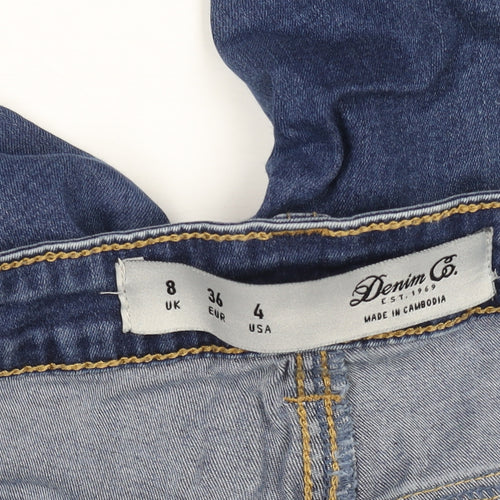 Denim Co. Women’s Blue Mid Rise Skinny Distressed Jeans Size 8
