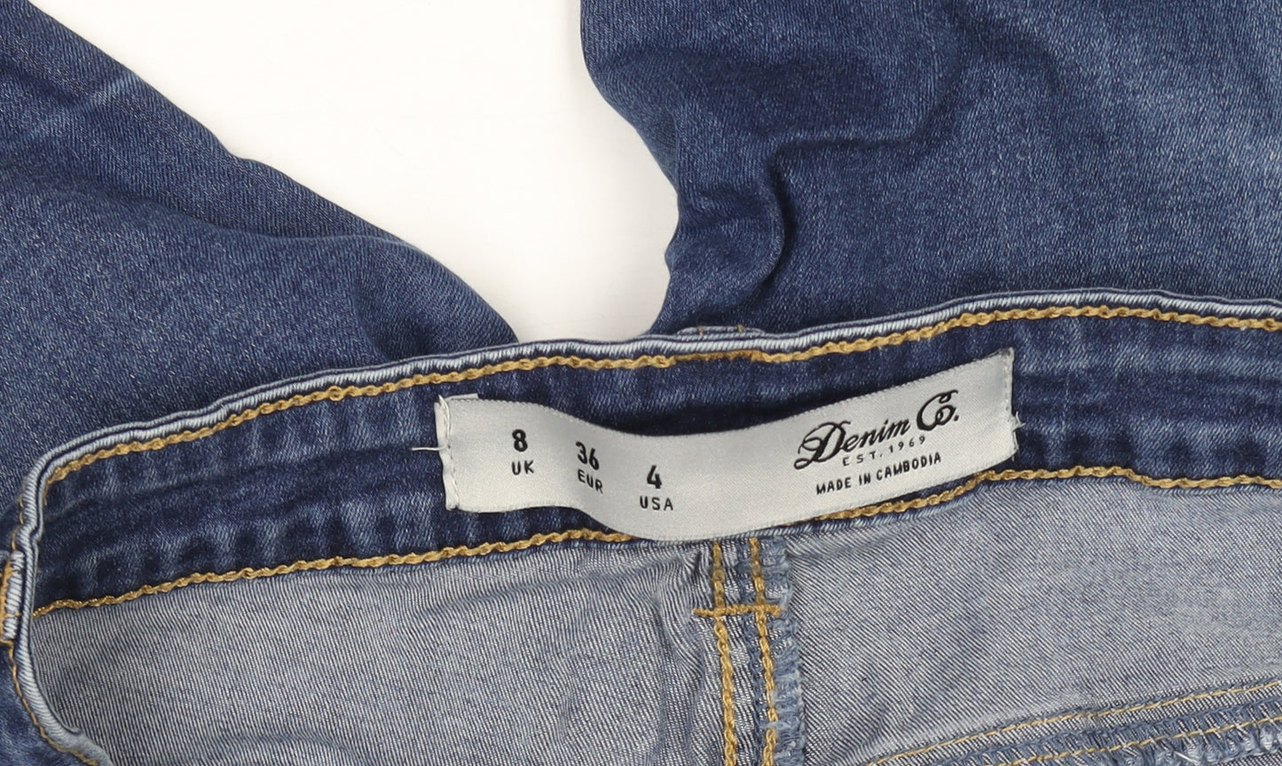 Denim Co. Women’s Blue Mid Rise Skinny Distressed Jeans Size 8