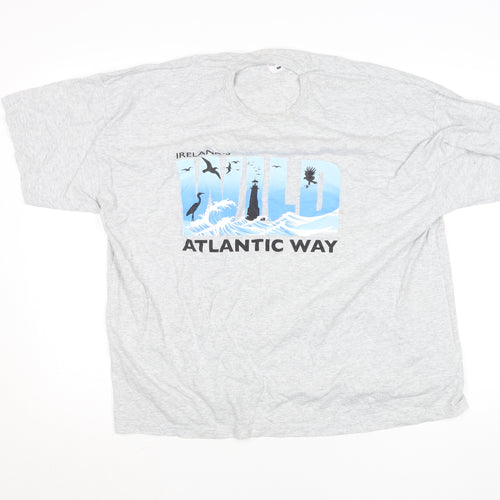 Fruit of the Loom Men’s Grey 2XL Wild Atlantic Way Graphic T-Shirt