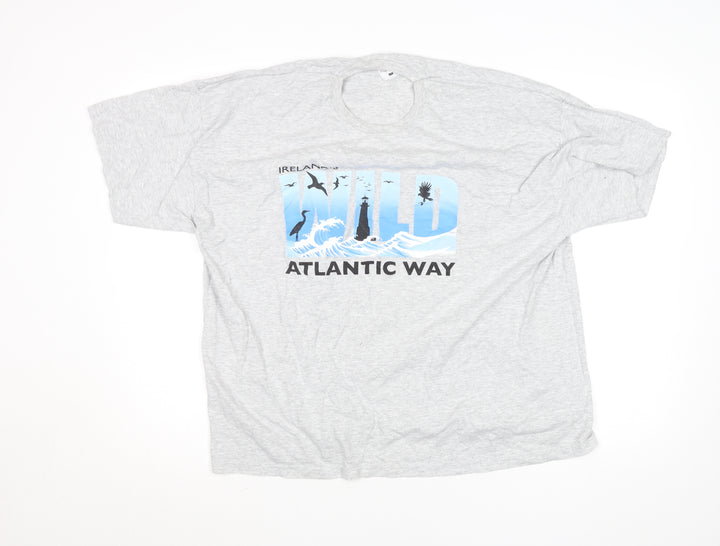 Fruit of the Loom Men’s Grey 2XL Wild Atlantic Way Graphic T-Shirt