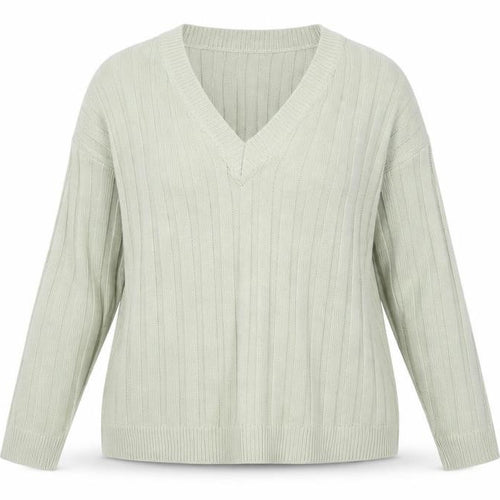 Brave Soul Women’s Green V-Neck Long Sleeve Acrylic Jumper Size 14