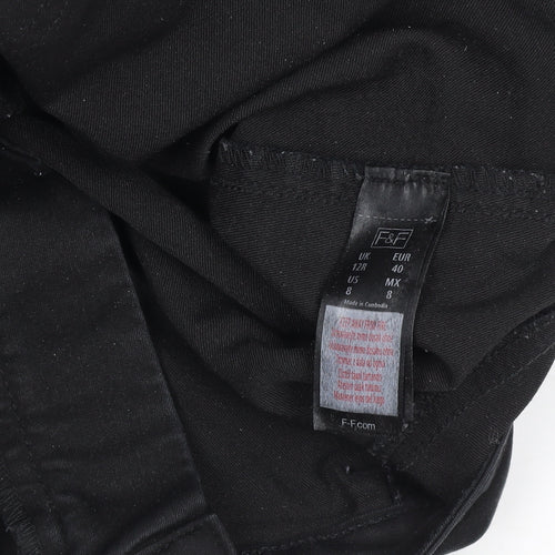 F&F Women's Black Slim Fit Jegging Trousers Size 12