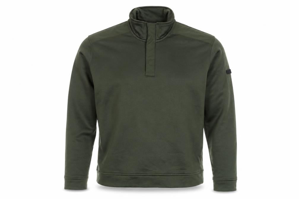 Front view of Regatta Great Outdoors Men's Green M 1/4 Zip Fleece Sweatshirt