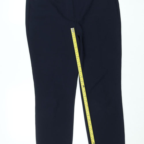 Savida Women’s Navy Blue Stretch Crepe Trousers Size 16 Regular Fit