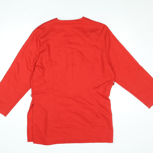 Via Veneto Women's Red Long Sleeve Single-Breasted Blazer Size 16
