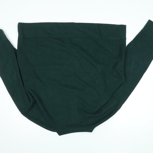 ASOS DESIGN Men's Green Henley Jumper M Long Sleeve Cotton Blend