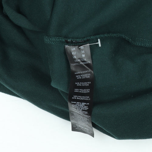 ASOS DESIGN Men's Green Henley Jumper M Long Sleeve Cotton Blend