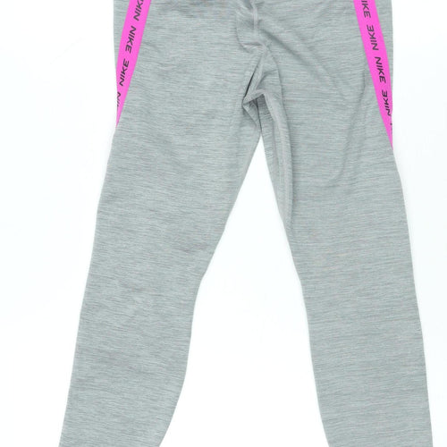 Nike Women's Grey Dri-FIT Leggings Small Slim Fit Sportswear