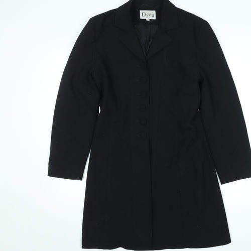 Diva Women's Black Size 10 Tailored Long Suit Jacket