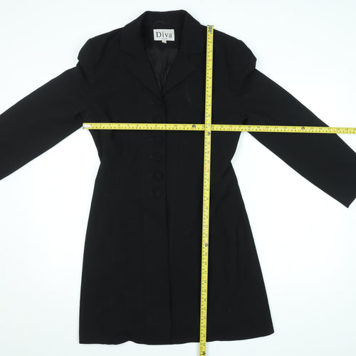 Diva Women's Black Size 10 Tailored Long Suit Jacket