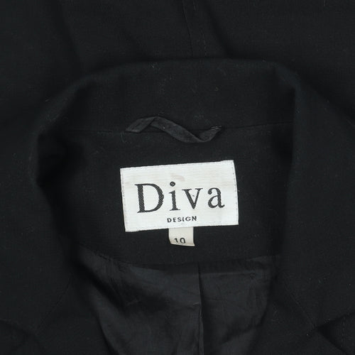 Diva Women's Black Size 10 Tailored Long Suit Jacket