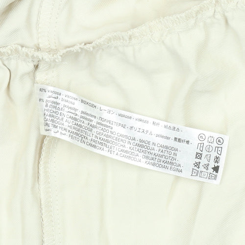 ZARA Women Beige Button Front Relaxed Fit Short Jacket Size S