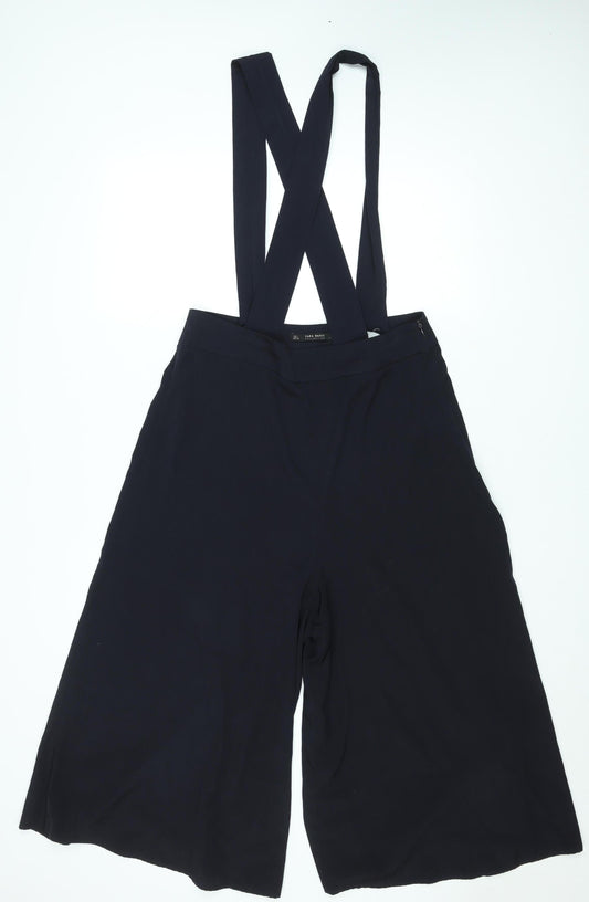 Zara Women Black Wide-Leg Sleeveless Jumpsuit Size 14